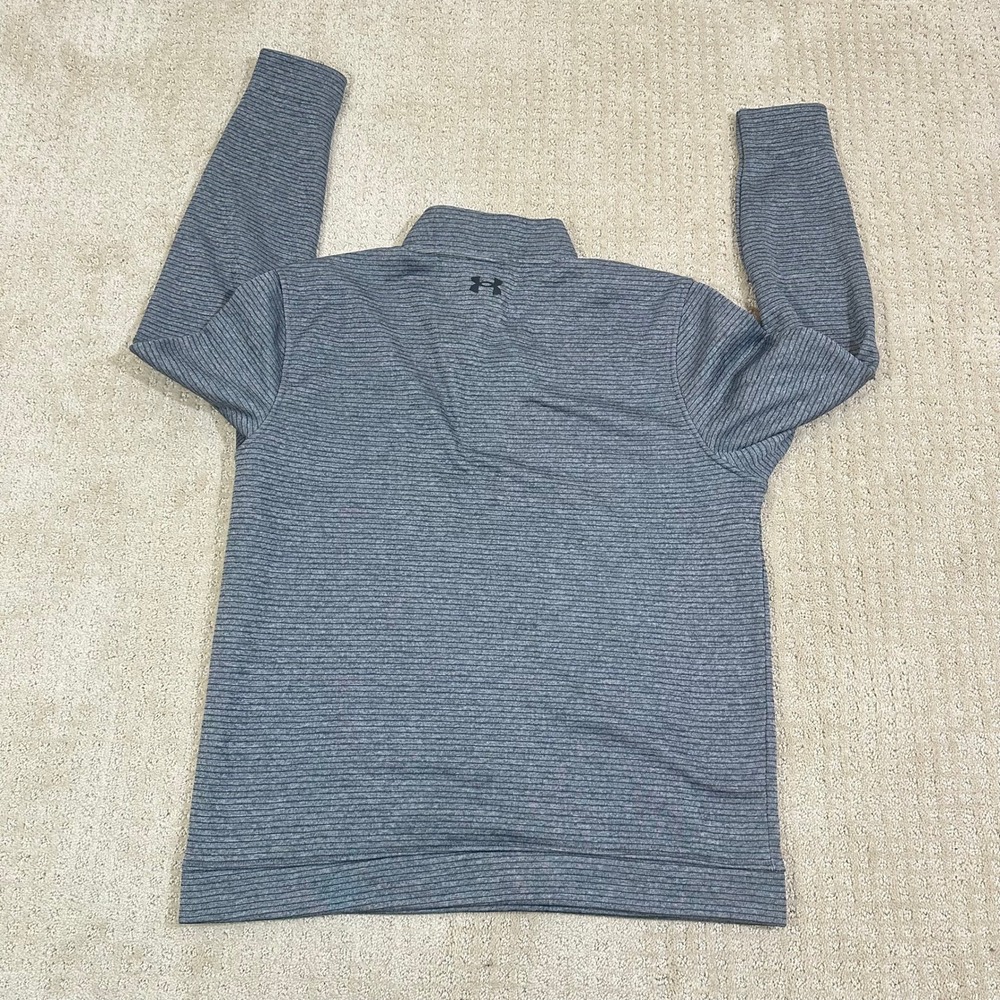 Under Armour Golf Pullover Men's XL Grey UA Storm Sweater Fleece 1/4 Zip Striped - Picture 4 of 9